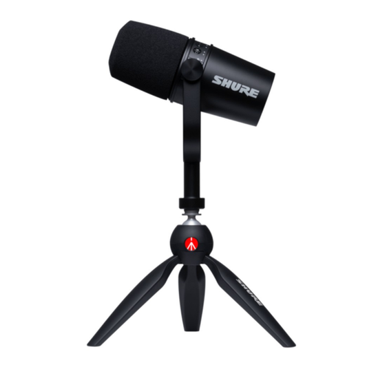 Shure MV7 Dynamic Podcasting Speech Microphone, XLR/USB Output, With Mini Tripod Stand (Black)