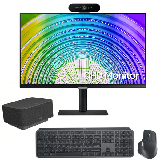 Bundle 2: Logitech Brio 4K webcam, Logi dock, Mx Master 3S mouse, Mx Keys Keyboard,  Samsung 27" monitor